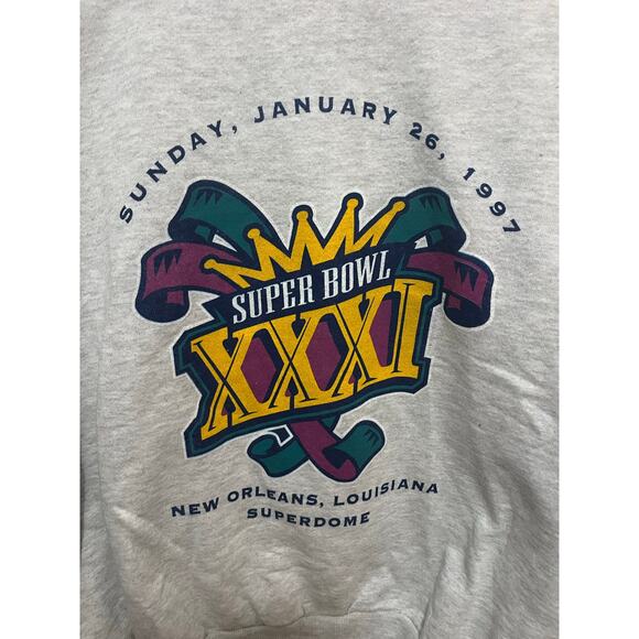 Vintage Super Bowl 1997 NFL Graphic Grey Sweatshirt Large-NOS - Picture 2 of 3